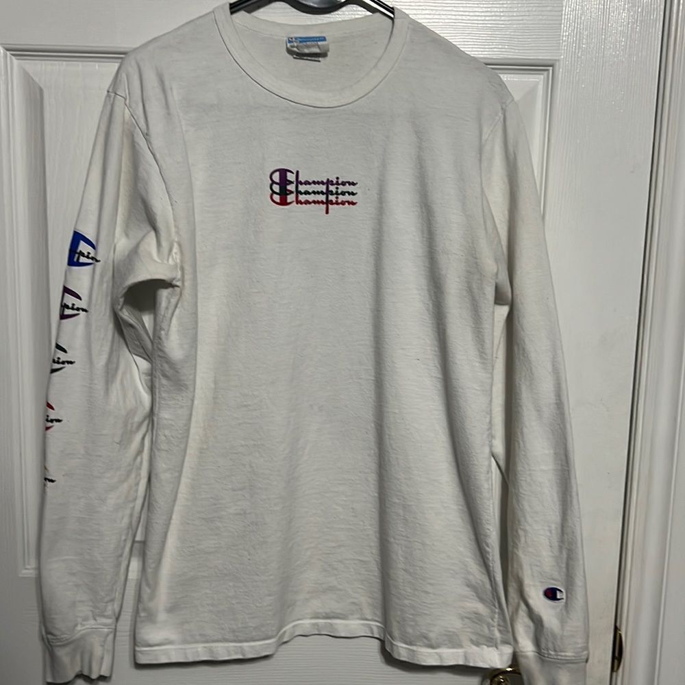 🔥🔥 CHAMPION Long Sleeve Graphic Tee - Men Sz Medium - Good Used Condition